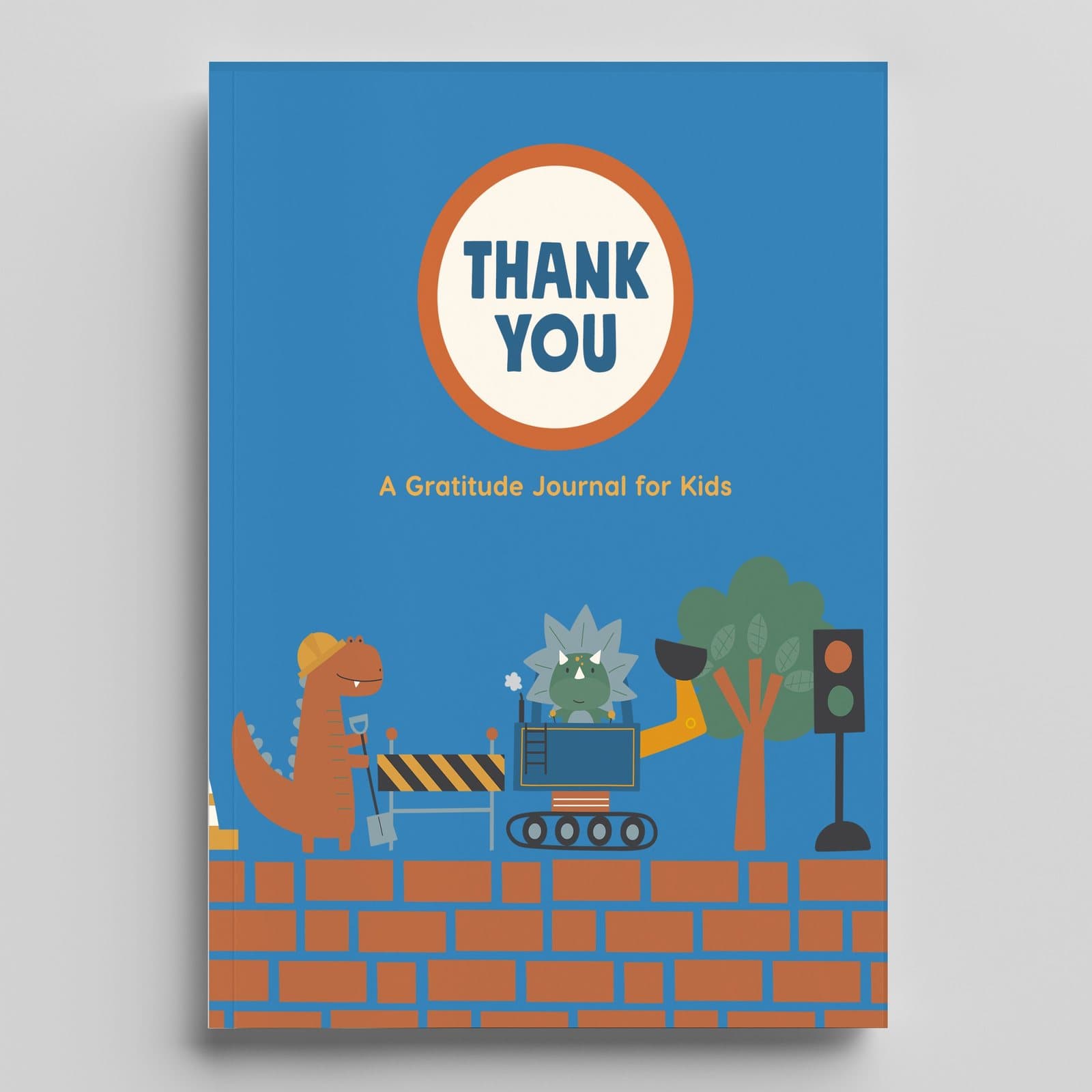 Gratitude Journal for Kids: Dinos at Work cover — Skitbooks