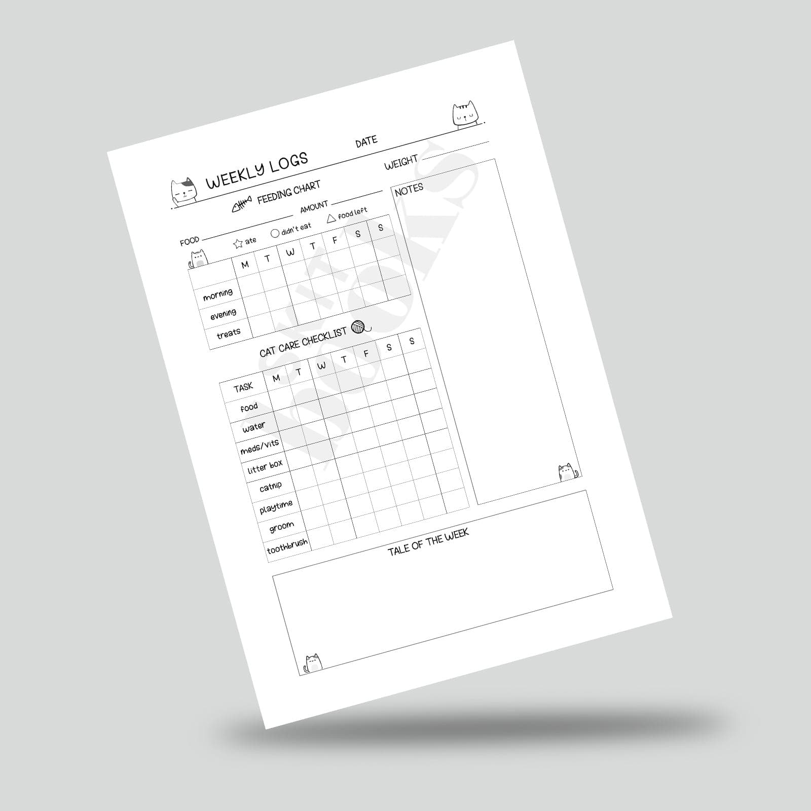 [PDF] Cat Care Log — photo 1