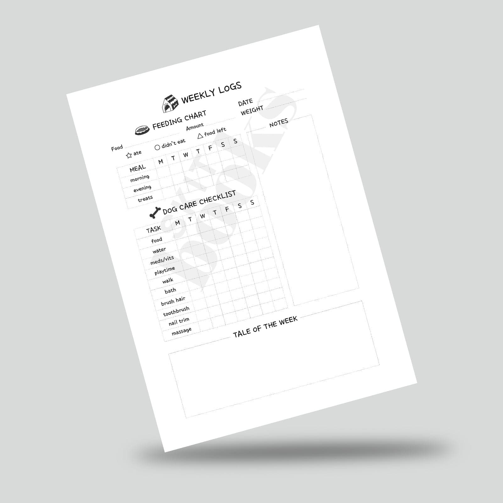 [PDF] Dog Care Log — photo 1